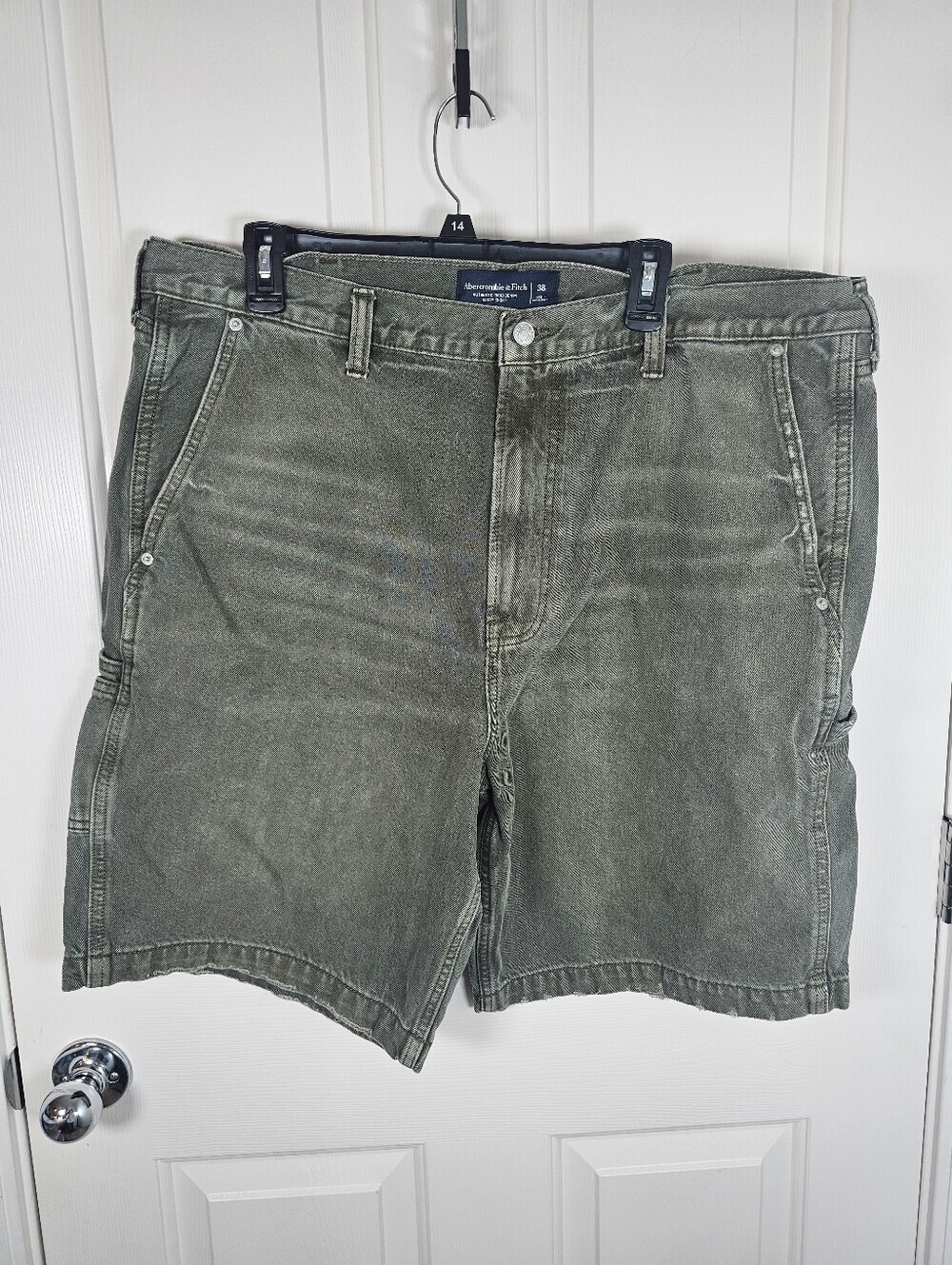 Abercrombie And Fitch Authentic Rigid Denim Baggy Shorts Green Size 38